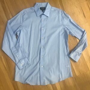 Apt. 9 Button Up Shirt Dress Mens (16 1/2  x 34/35) Light Blue  Collar Slim Fit
